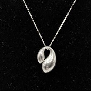 Tiffany & Co Elsa Peretti Sterling Silver Double Teardrop Pendant Necklace